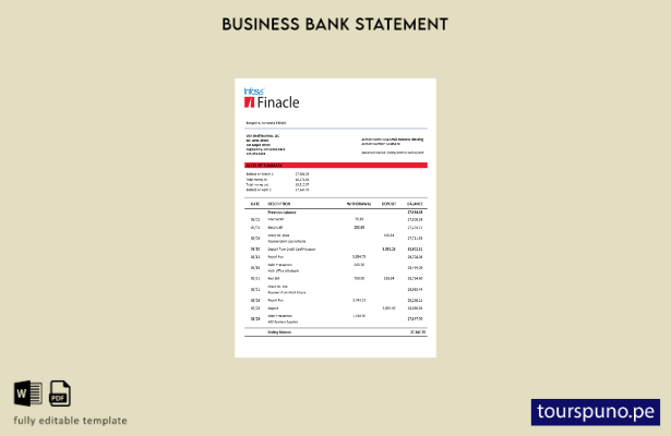 listo para imprimir declaración de la empresa comercial Finacle Plantilla en for